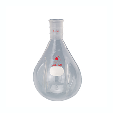 梨形干燥瓶, 瓶側(cè)內(nèi)凹, 擾流設(shè)計，標準磨口, 厚壁玻璃