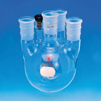 反應(yīng)瓶, 五頸, 一個#7 Ace-Thred 螺紋接口, 厚壁玻璃