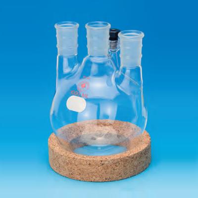 球形四頸瓶, 帶一個#7ACE-Thred 螺紋接口, 厚壁玻璃