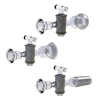 帶簡易操作旋塞閥的直形變口, 帶#15 O 型圈的球形磨口