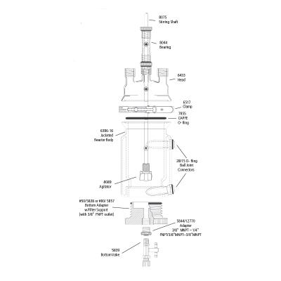 150ml 夾套壓力過濾釜，CRS6386-107